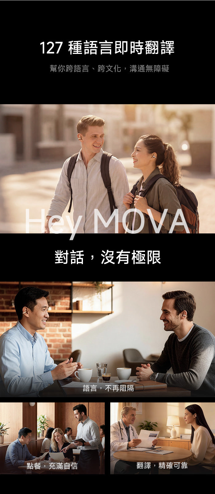 MOVA CLIP PRO 雲感耳夾 AI 翻譯耳機 MOVA-TW