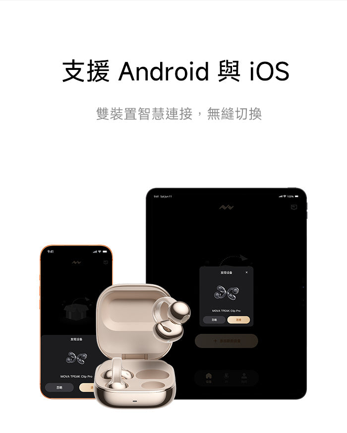 MOVA CLIP PRO 雲感耳夾 AI 翻譯耳機 MOVA-TW