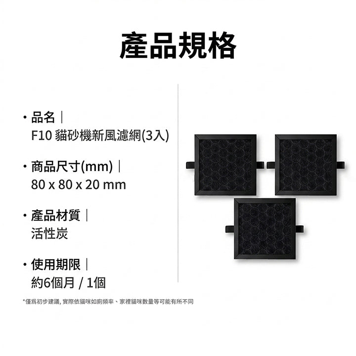 MOVA F10 貓砂機新風濾網(3入) MOVA-TW