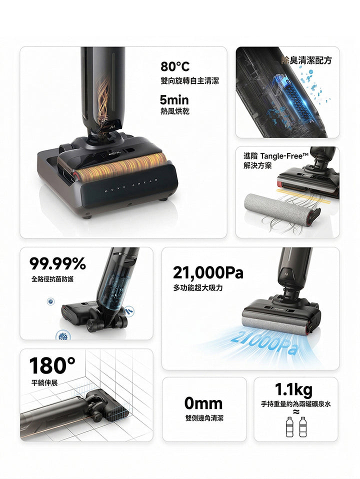 MOVA K30 Pro Mix 多合一自清潔防纏洗地機