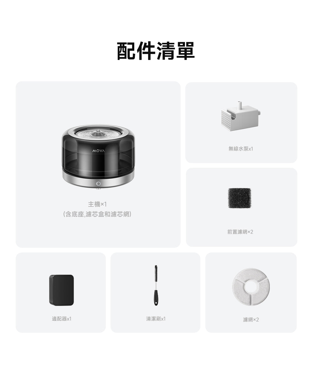 MOVA WF20 Pro 超淨健康寵物飲水器 MOVA-TW