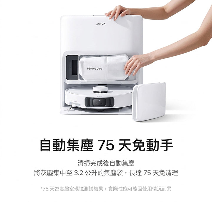 MOVA P50 Pro Ultra 雙機械臂防纏掃地機