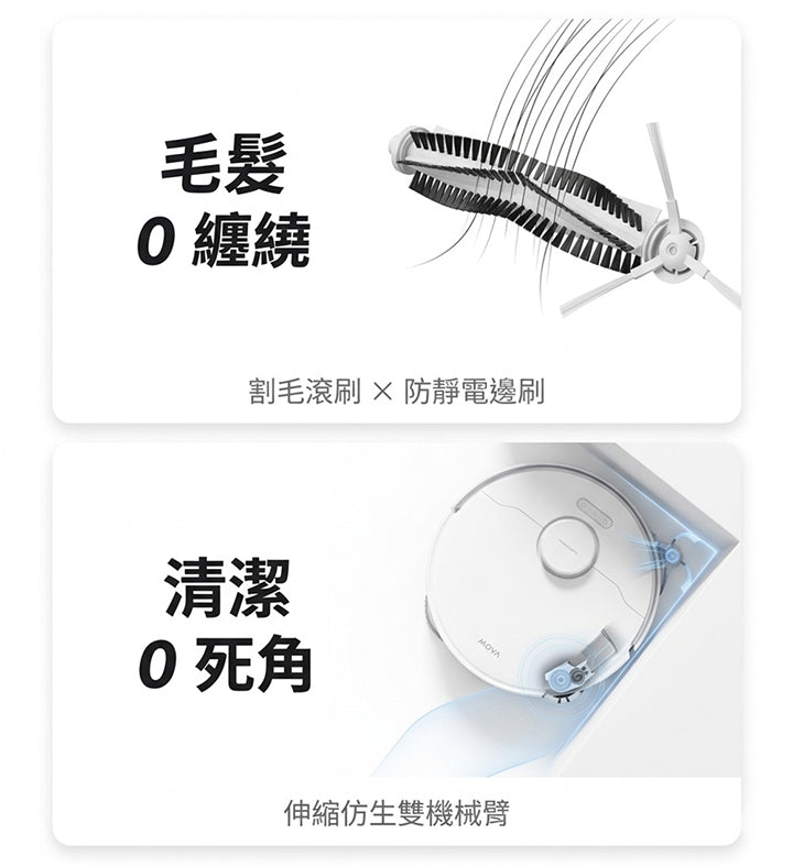 MOVA P50 Pro Ultra 雙機械臂防纏掃地機