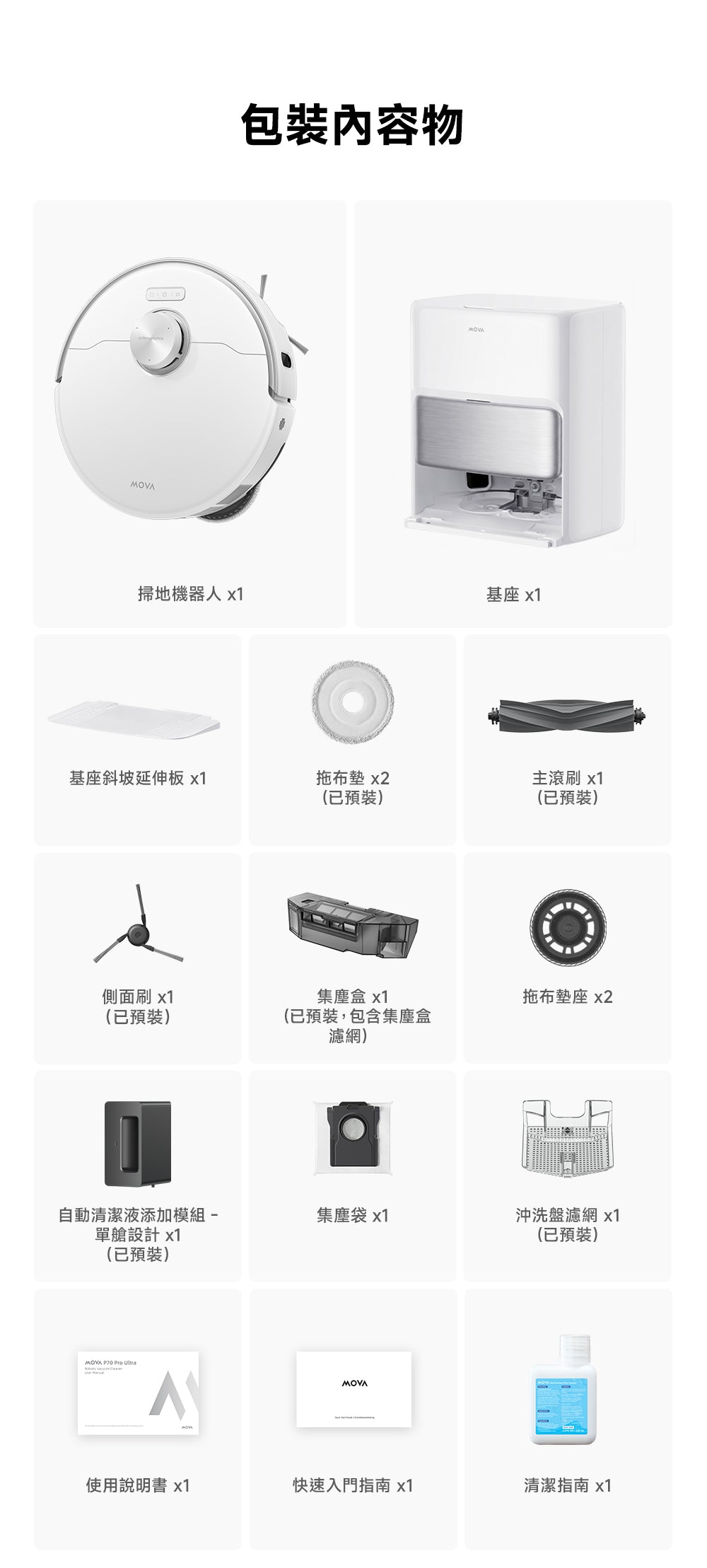 MOVA P70 Pro Ultra 雙機械臂防纏掃拖機器人