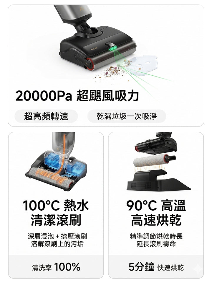 MOVA X4 Pro 熱水噴洗旗艦洗地機 MOVA-TW